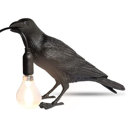 Raven Desk Lamp Table Lamp Resin Lucky Crow Light Bedside Retro Art