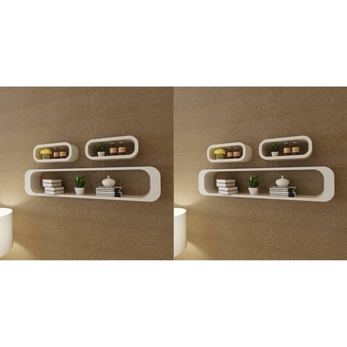 Wall Cube Shelves 6 pcs White