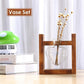 Glass and Wood Vase Planter Terrarium Table Desktop Hydroponics Plant