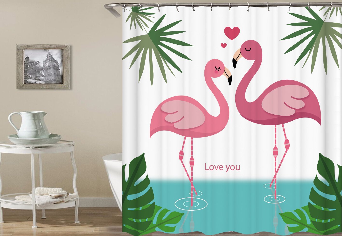 Flamingo's Love Shower Curtain